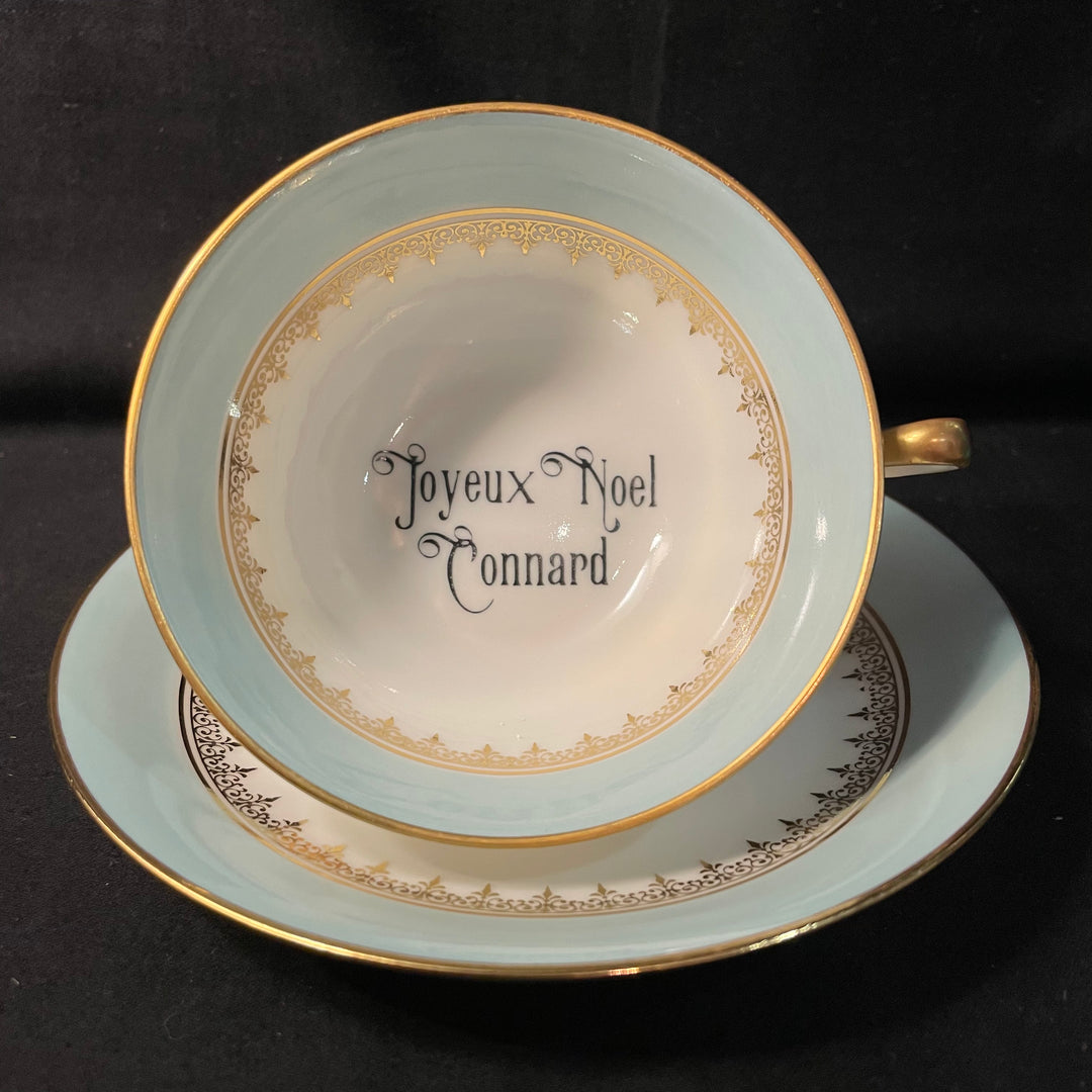 "Joyeux Noel Connard", tasse à cafe, cadeau en porcelaine française vintage recyclée