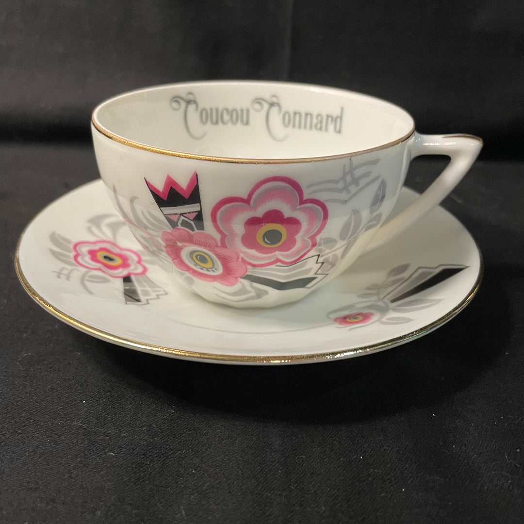 Coucou Connard, tasse à expresso, cadeau en porcelaine française vintage recyclée