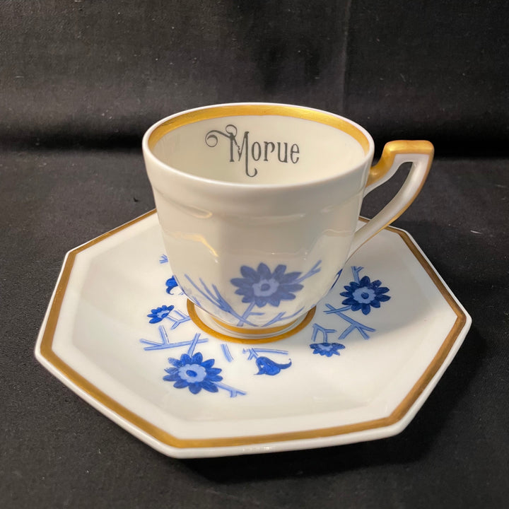 "Morue" vulgar espresso cup upcycled vintage unique porcelain